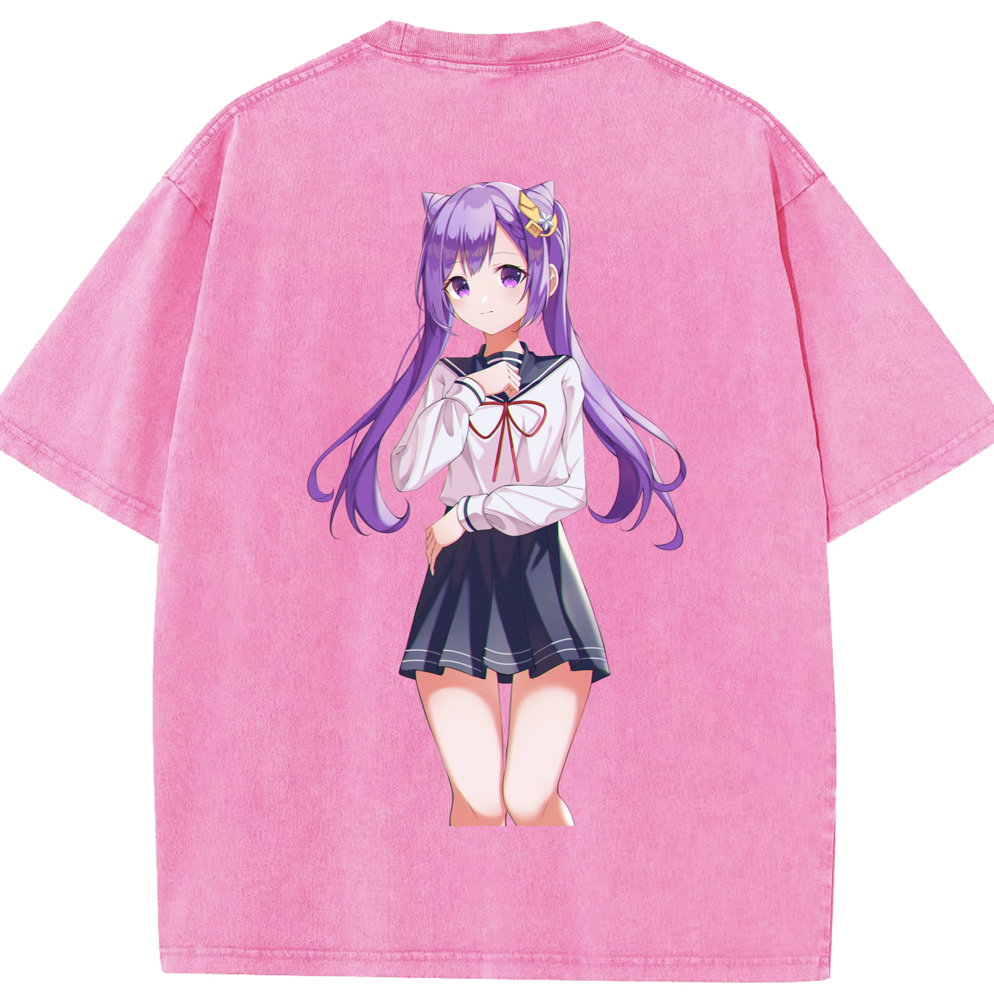 げんし神 刻晴 こくせい genshin Kokusei 綿100% ヴィンテージ風 半袖Tシャツ（背面プリント）